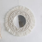 Espejo de pared decorativo con marco de macramé