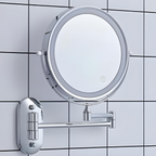 Espejo de pared LED con marco cromado y aumento