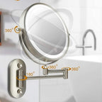 Espejo de pared LED con marco cromado y aumento