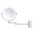 Espejo de pared LED con marco cromado y aumento