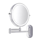 Espejo de pared LED con marco cromado y aumento