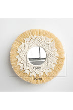 Espejo decorativo de fibra natural
