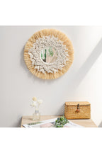 Espejo decorativo de fibra natural