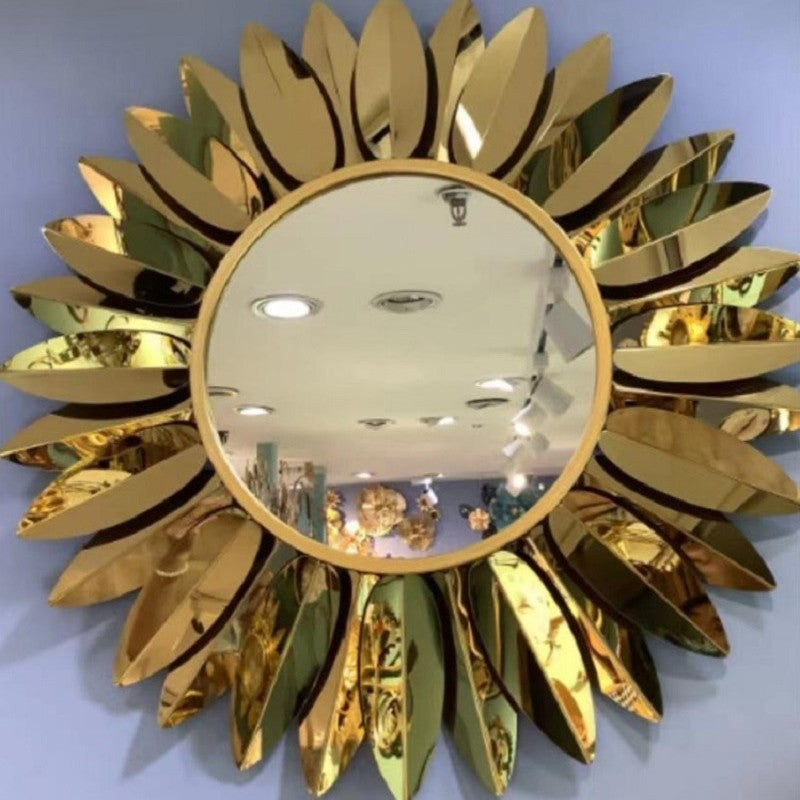 Espejo decorativo de pared con diseño de sol