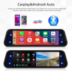 Espejo retrovisor con cámara dual HD, pantalla táctil de 9,66" y GPS integrado
