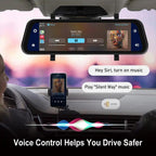 Espejo retrovisor con cámara dual HD, pantalla táctil de 9,66" y GPS integrado