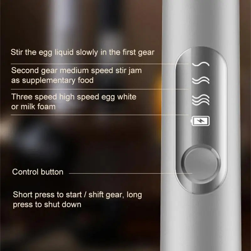 Espumador de leche eléctrico CREMIX con 3 velocidades y doble accesorio de acero inoxidable