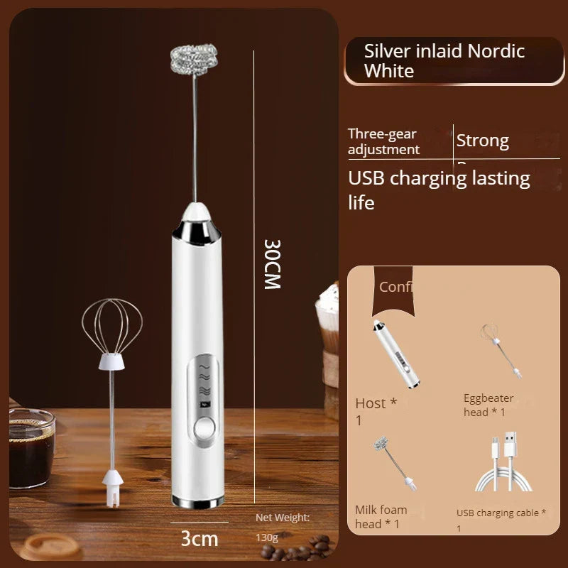 Espumador de leche eléctrico CREMIX con 3 velocidades y doble accesorio de acero inoxidable