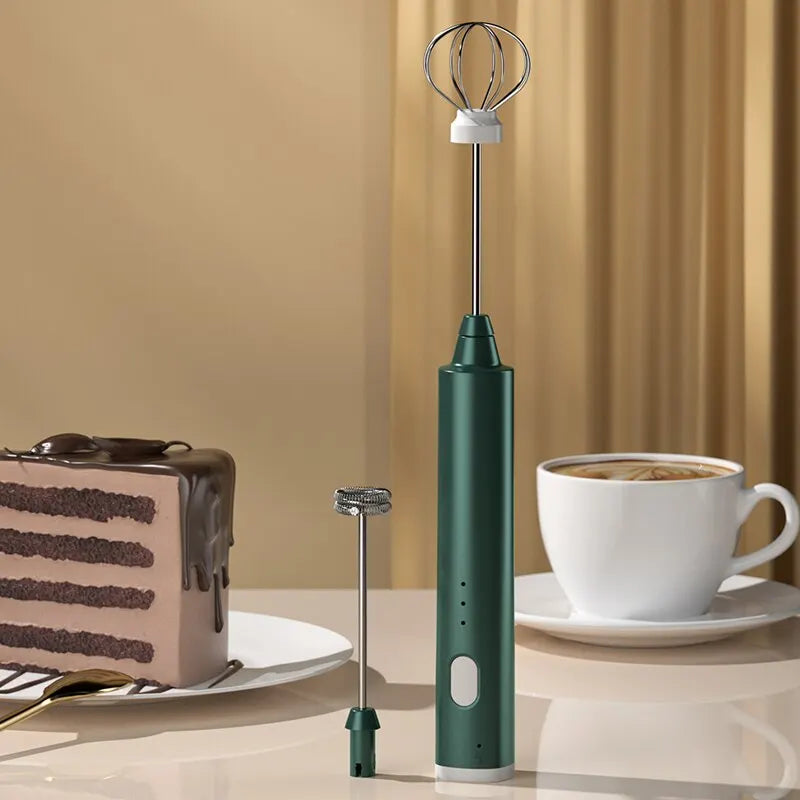 Espumador de leche eléctrico FROTHORIA con 3 velocidades y 2 accesorios