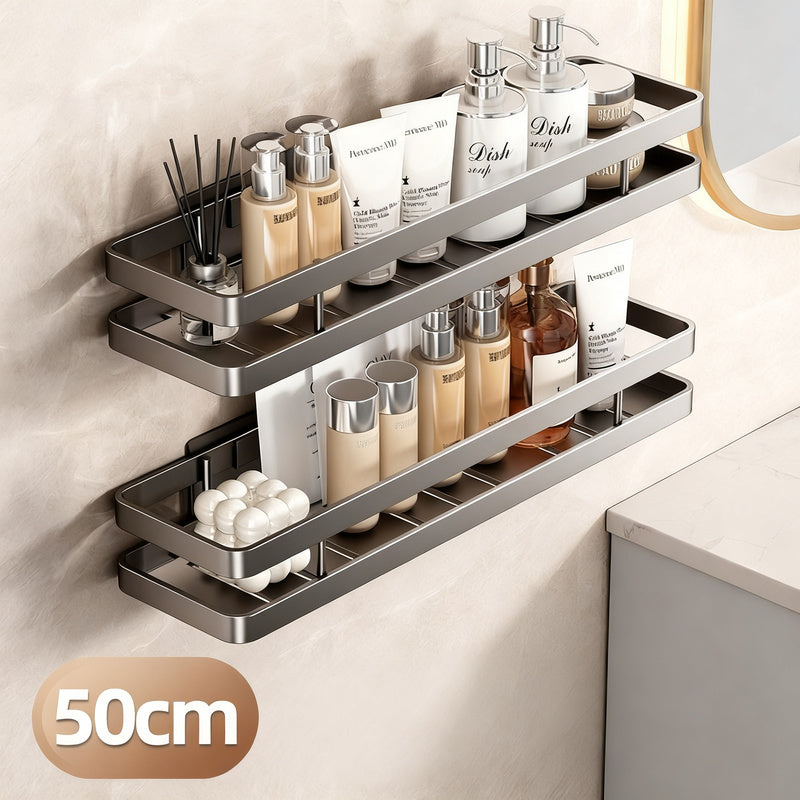 Estante de baño de acero inoxidable sin taladrar
