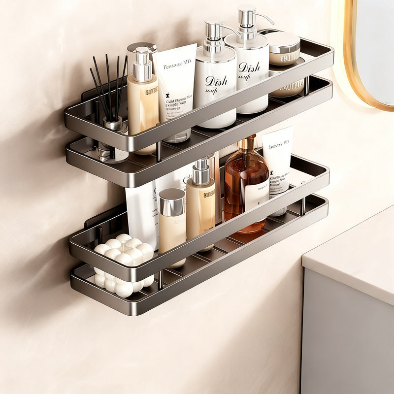 Estante de baño de acero inoxidable sin taladrar