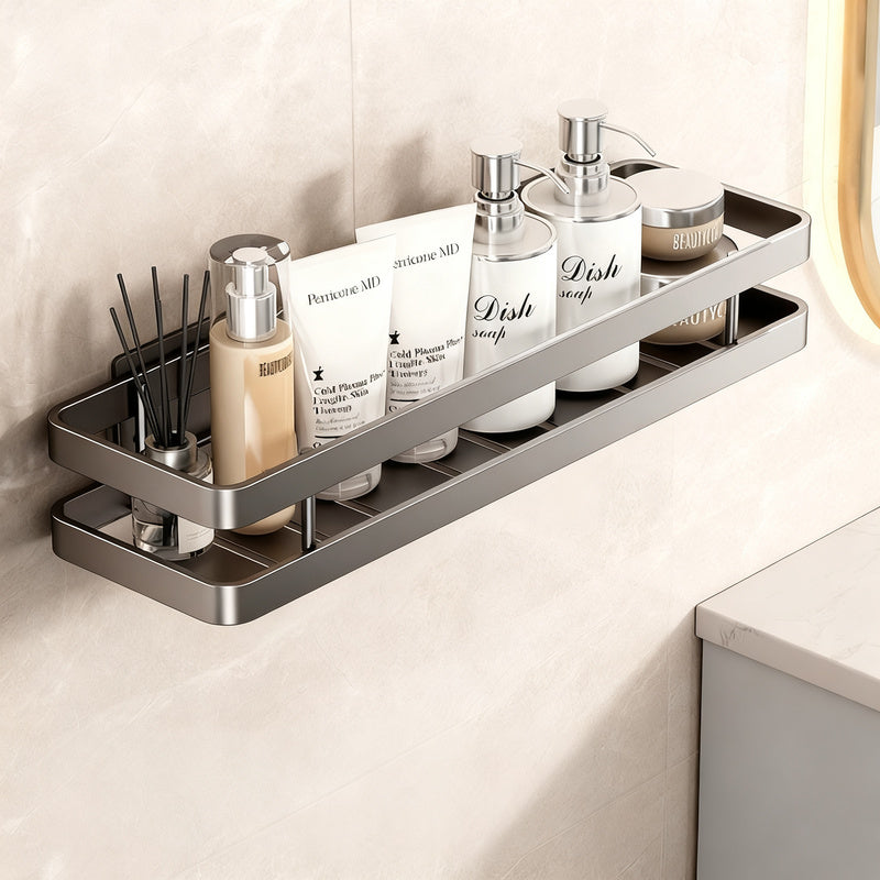 Estante de baño de acero inoxidable sin taladrar