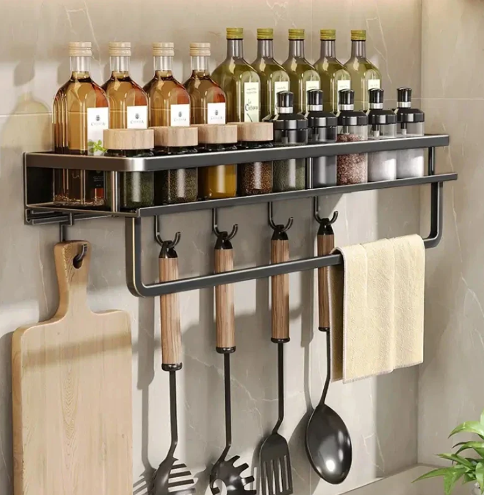 Estante de cocina moderno gris