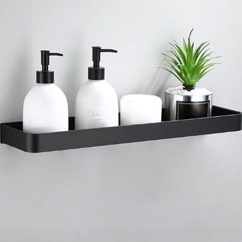 Estante de pared metálico para baño con diseño moderno