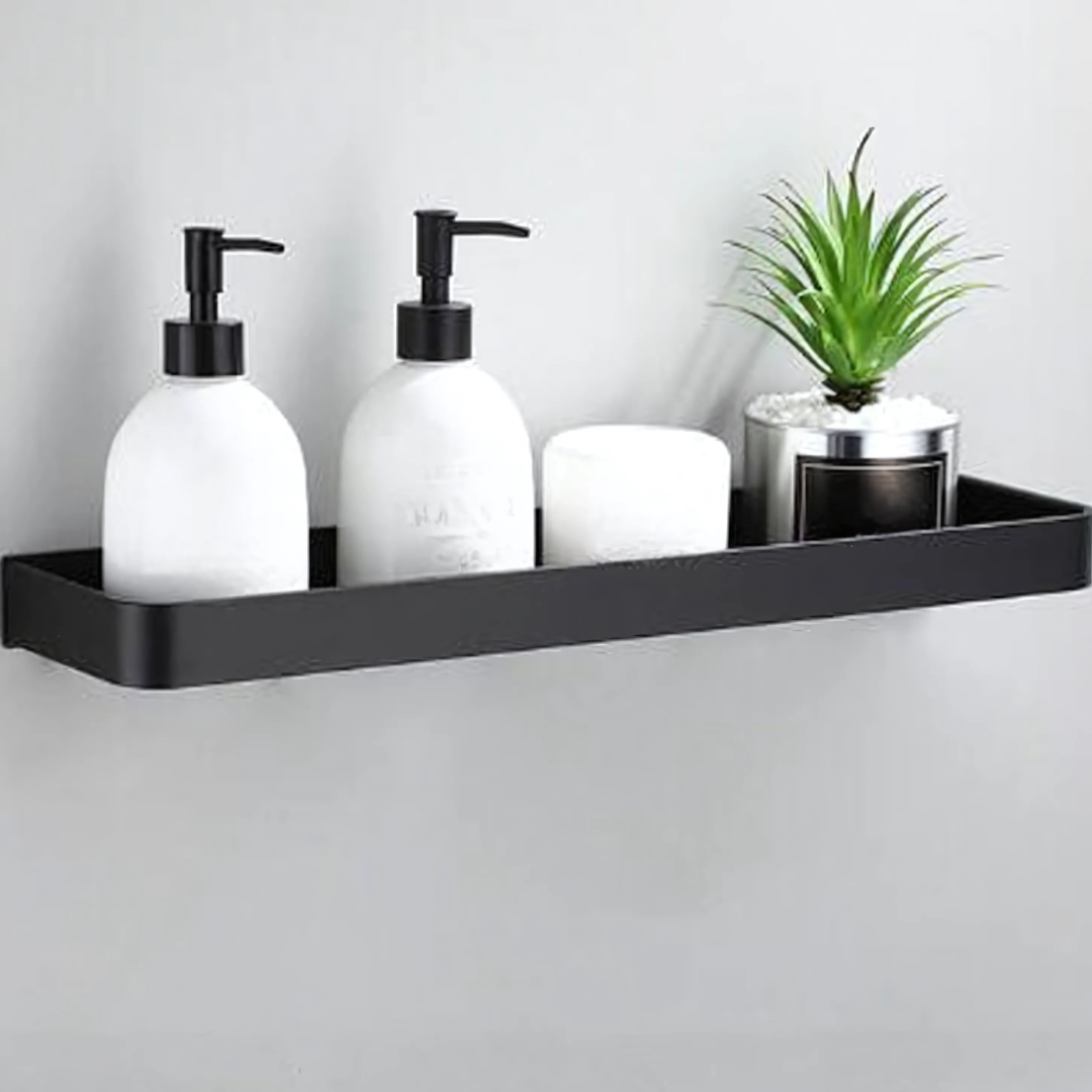 Estante de pared metálico para baño con diseño moderno
