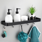 Estante de pared metálico para baño con diseño moderno