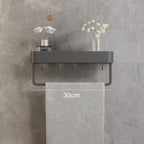 Estantería de baño gris moderna con barra para toallas opcional