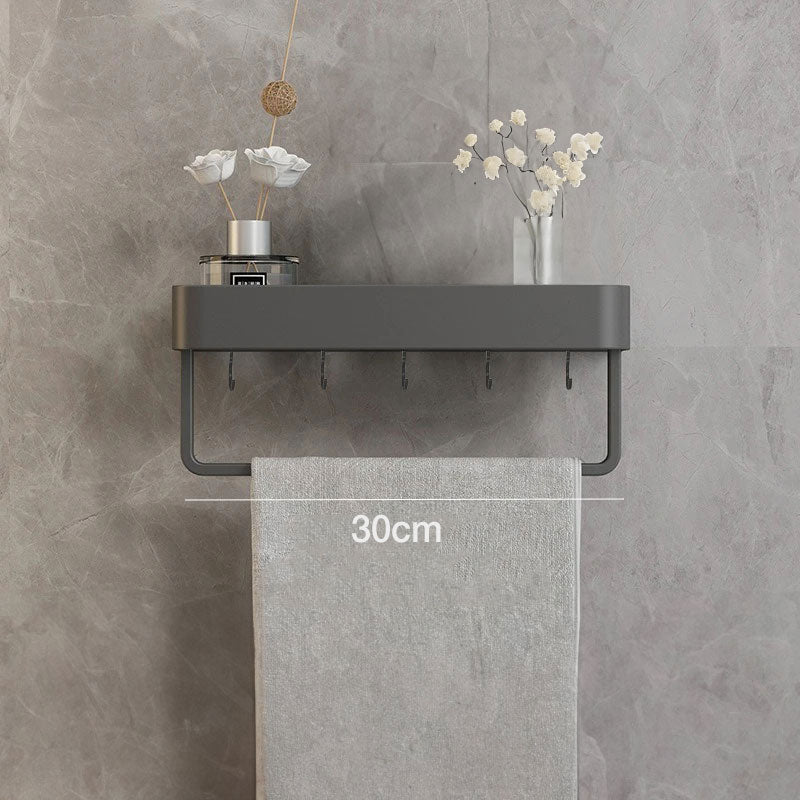 Estantería de baño gris moderna con barra para toallas opcional