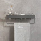 Estantería de baño gris moderna con barra para toallas opcional