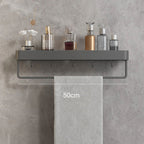Estantería de baño gris moderna con barra para toallas opcional
