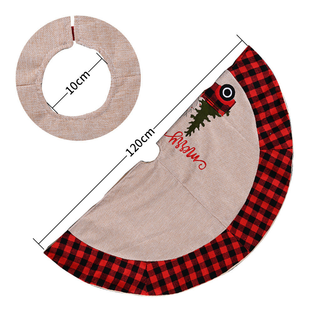 Falda para árbol de Navidad de lino con diseño de coche 120 cm
