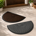 Felpudo de goma semicircular antideslizante para interior y exterior