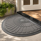Felpudo de goma semicircular antideslizante para interior y exterior