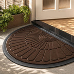 Felpudo de goma semicircular antideslizante para interior y exterior