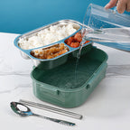 Fiambrera bento de acero inoxidable con compartimentos