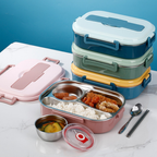 Fiambrera bento de acero inoxidable con compartimentos