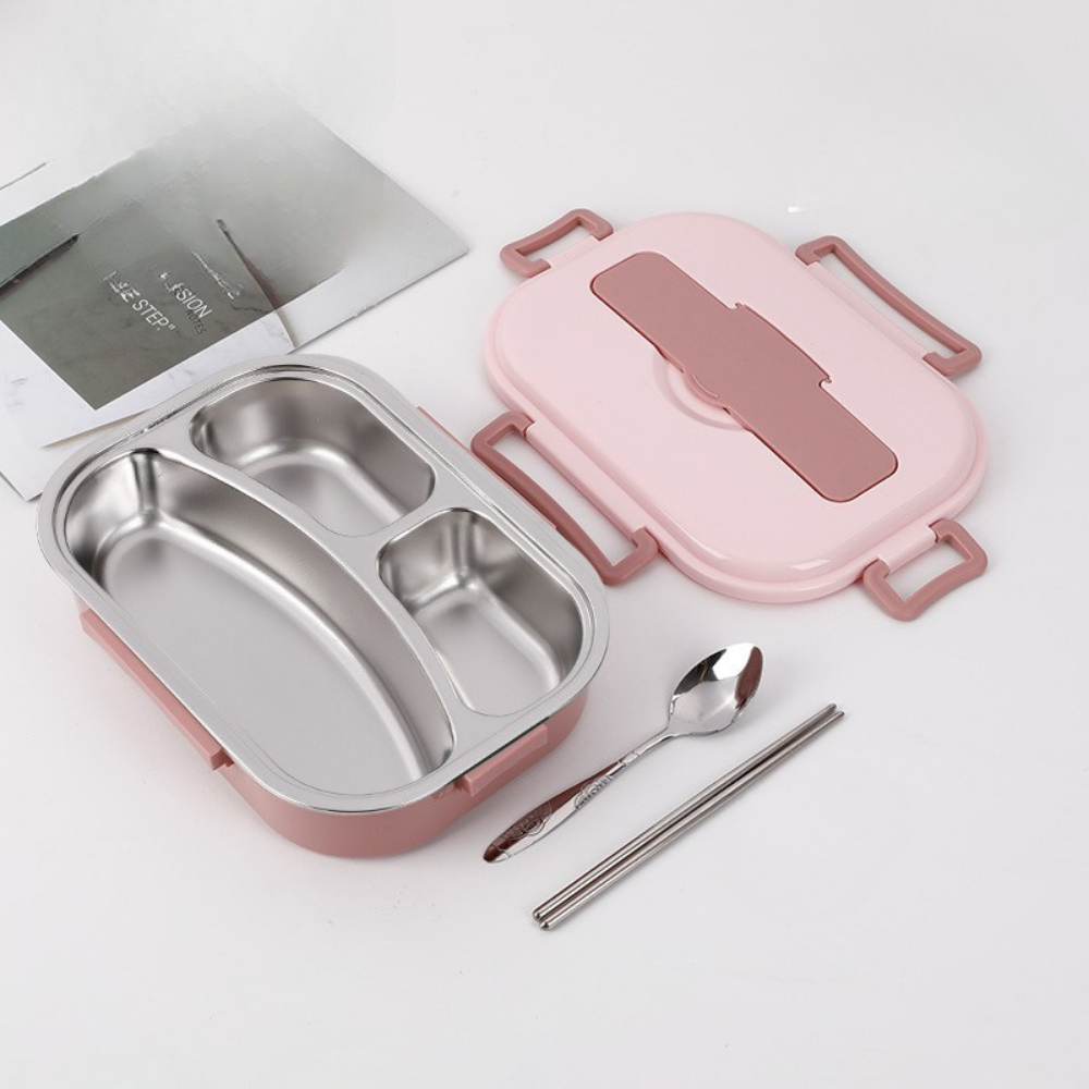 Fiambrera bento de acero inoxidable con compartimentos