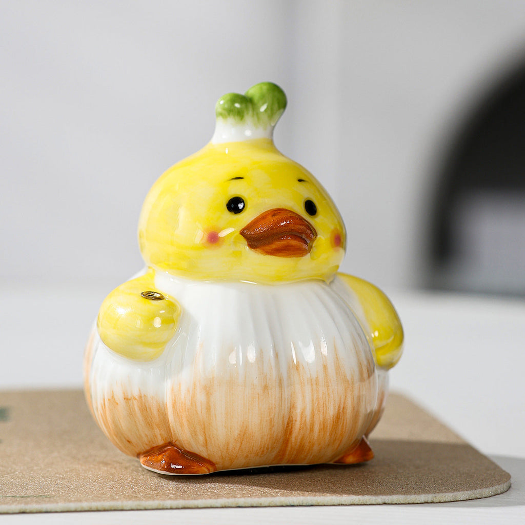 Figura decorativa de cerámica con forma de pato