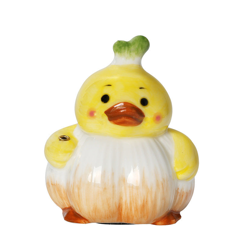Figura decorativa de cerámica con forma de pato