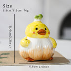 Figura decorativa de cerámica con forma de pato
