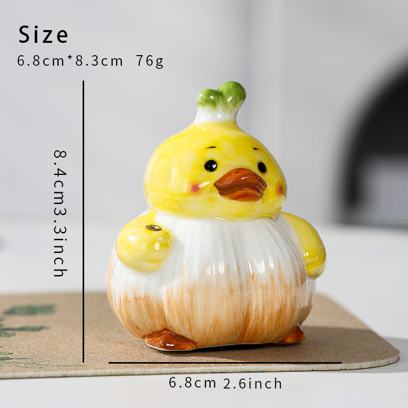 Figura decorativa de cerámica con forma de pato