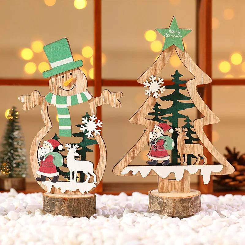 Figura decorativa de madera para Navidad