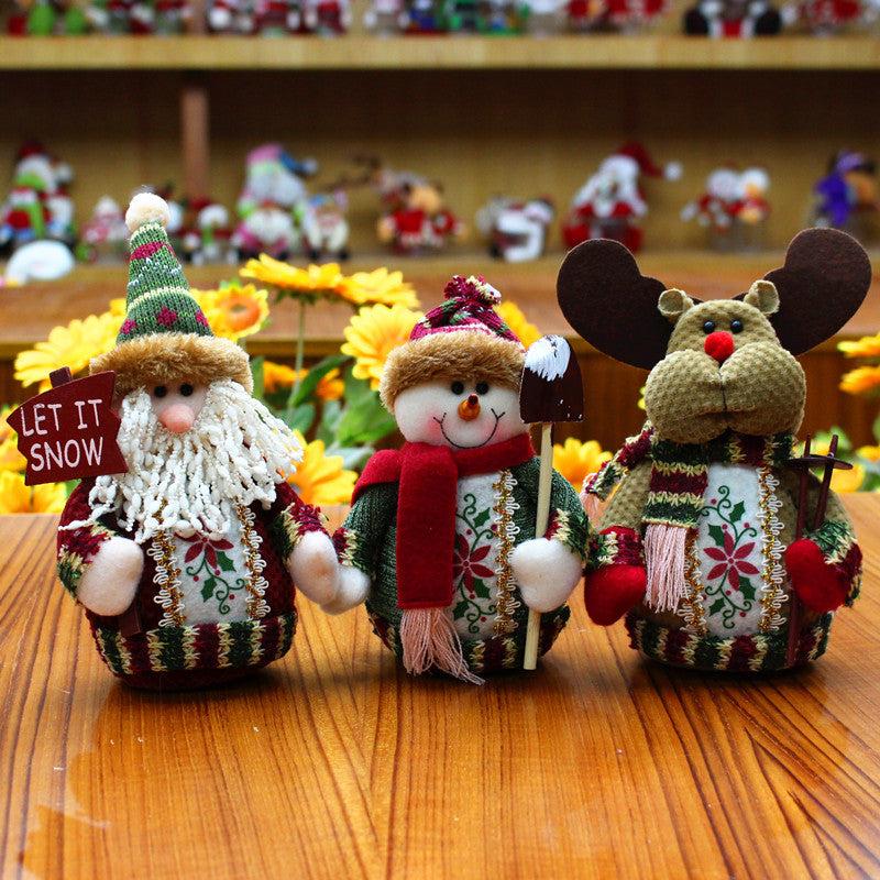 Figura decorativa de Navidad de fieltro – muñeco de nieve, reno o Papá Noel