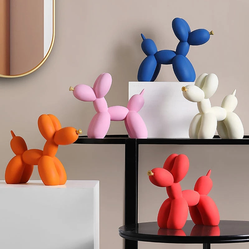 Figura decorativa perro globo de resina estilo nórdico