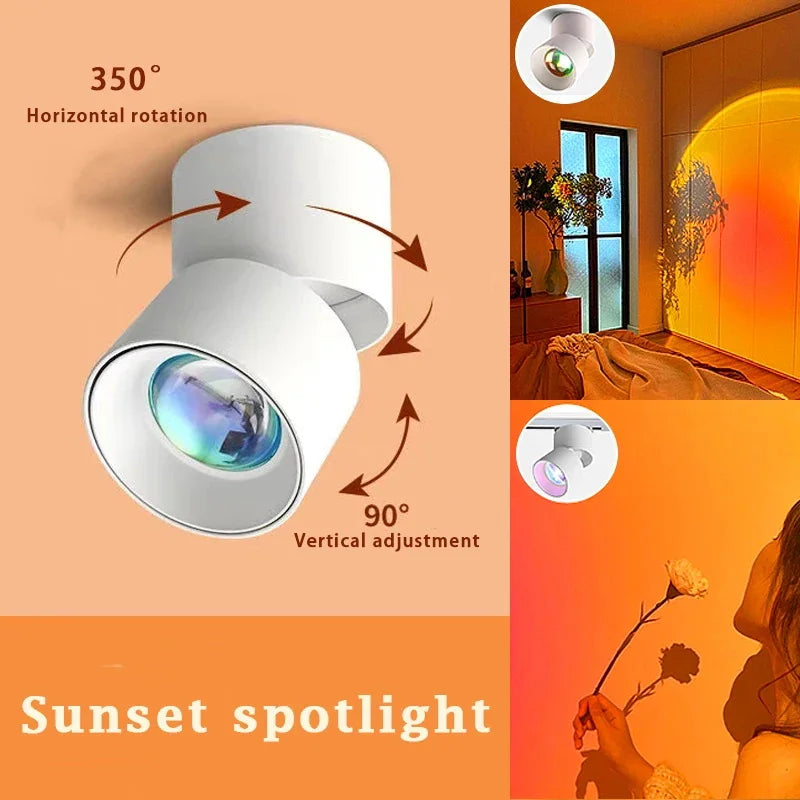 Foco LED de Pared Efecto Atardecer