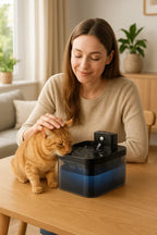 Fuente de agua inteligente PUREFLOW con sensor de movimiento y filtración para gatos