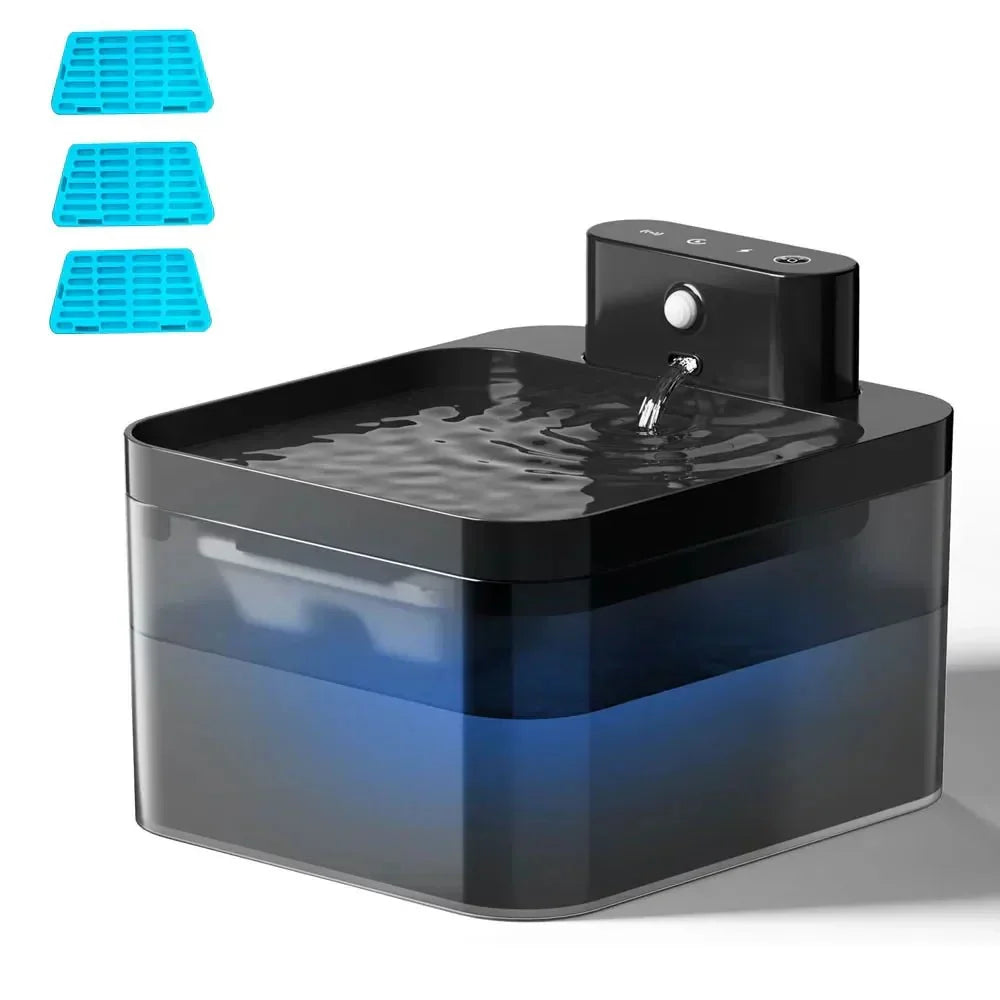 Fuente de agua inteligente PUREFLOW con sensor de movimiento y filtración para gatos