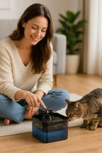 Fuente de agua inteligente PUREFLOW con sensor de movimiento y filtración para gatos