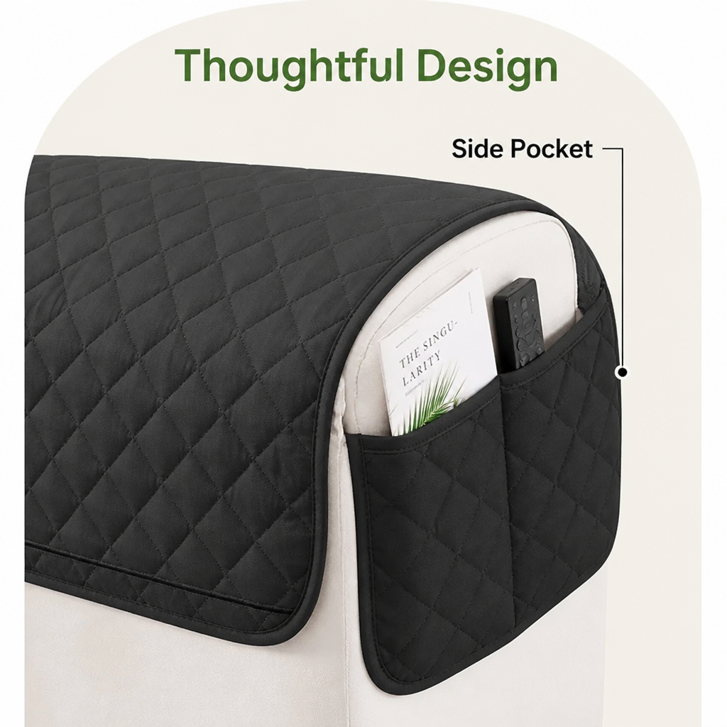 Funda acolchada impermeable y antideslizante para sillón relax (con bolsillos laterales)