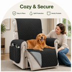 Funda acolchada impermeable y antideslizante para sillón relax (con bolsillos laterales)
