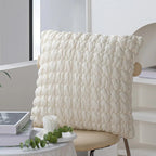 Funda de cojín jacquard verde crema 45×45 cm – Decoración elegante para sofá y silla