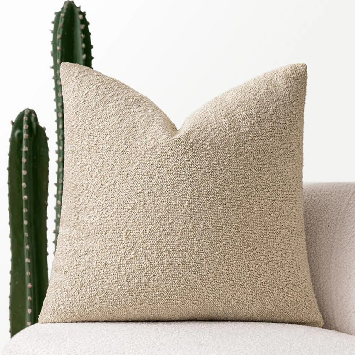 Funda de cojín Tulum de bouclé 45 × 45 cm