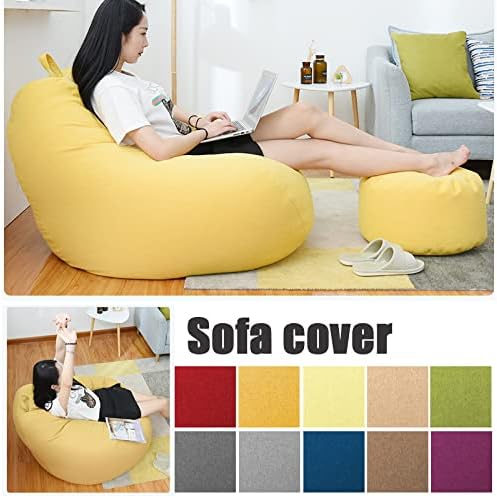 Funda de puf de lino de lujo – asiento ergonómico y elegante