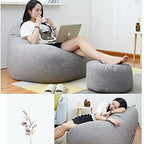 Funda de puf de lino de lujo – asiento ergonómico y elegante