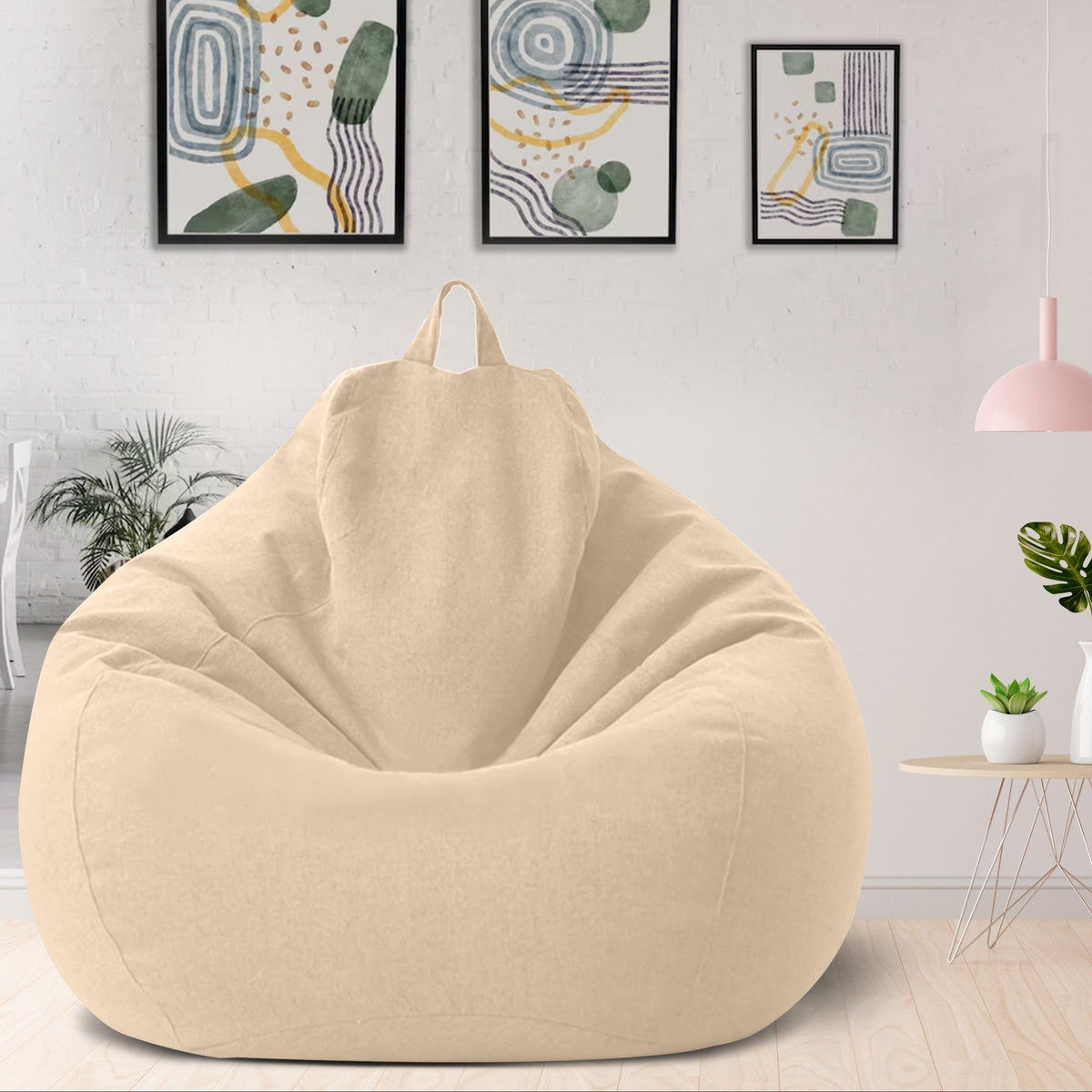 Funda de puf de lino de lujo – asiento ergonómico y elegante