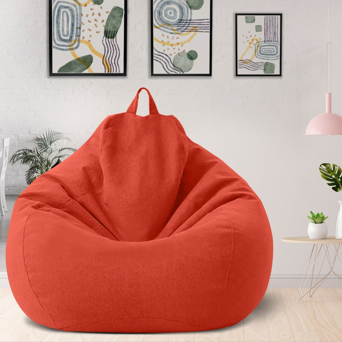 Funda de puf de lino de lujo – asiento ergonómico y elegante